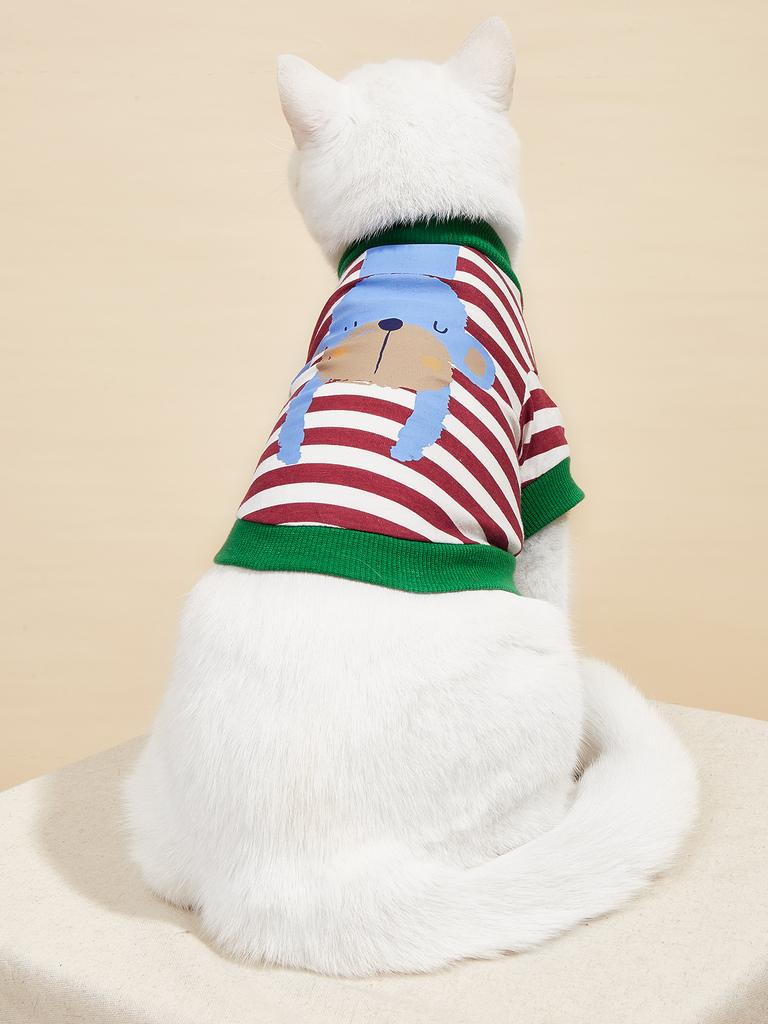 Dog Shirts Cute Animals Striped Clothes for Small Medium Dogs Costume Comfortable Dog Tank Top Puppy Gift Pet Clothes