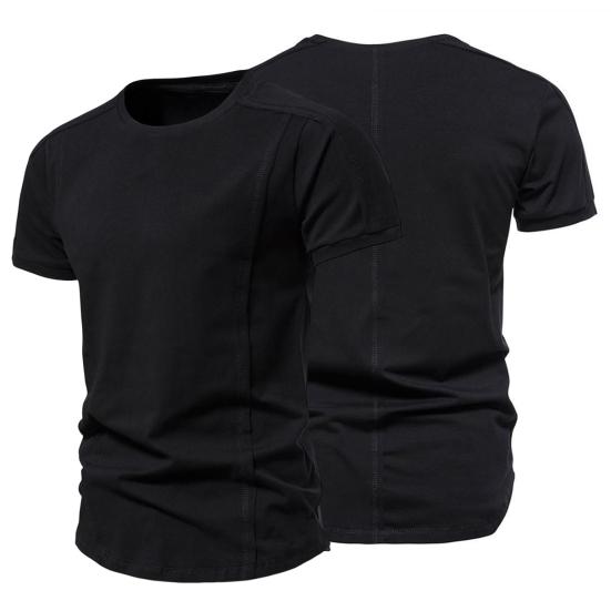 Мужской летний топ, модный приталенный мужской летний топ средней длины, однотонный летний топ, летняя футболка, мужская одежда