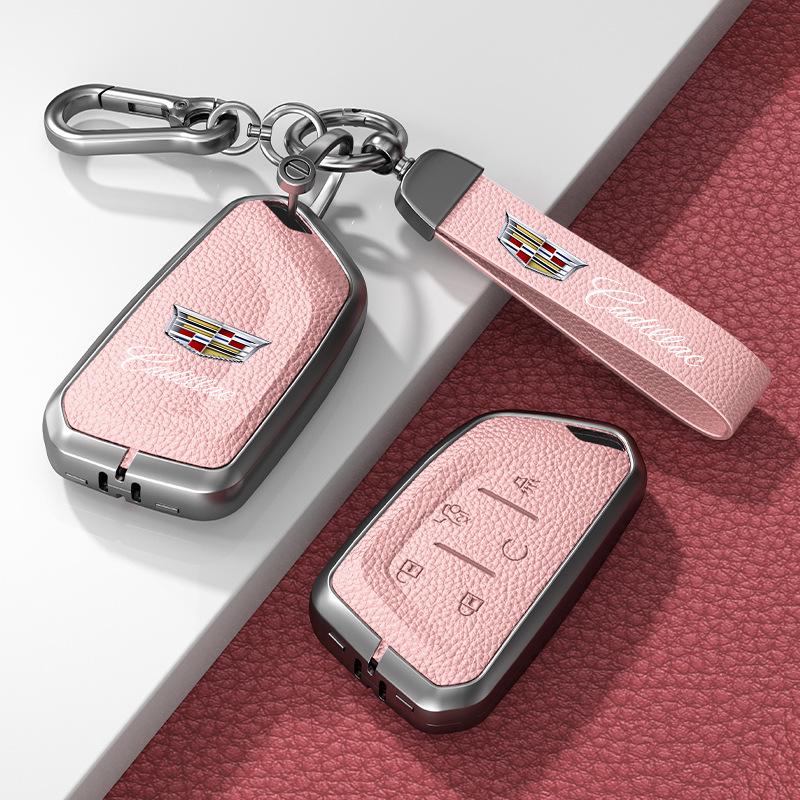 Кожаный чехол для ключа для Cadillac XT5/CT6/XT4/XTS и ATSL – Унисекс-дизайн с пряжкой