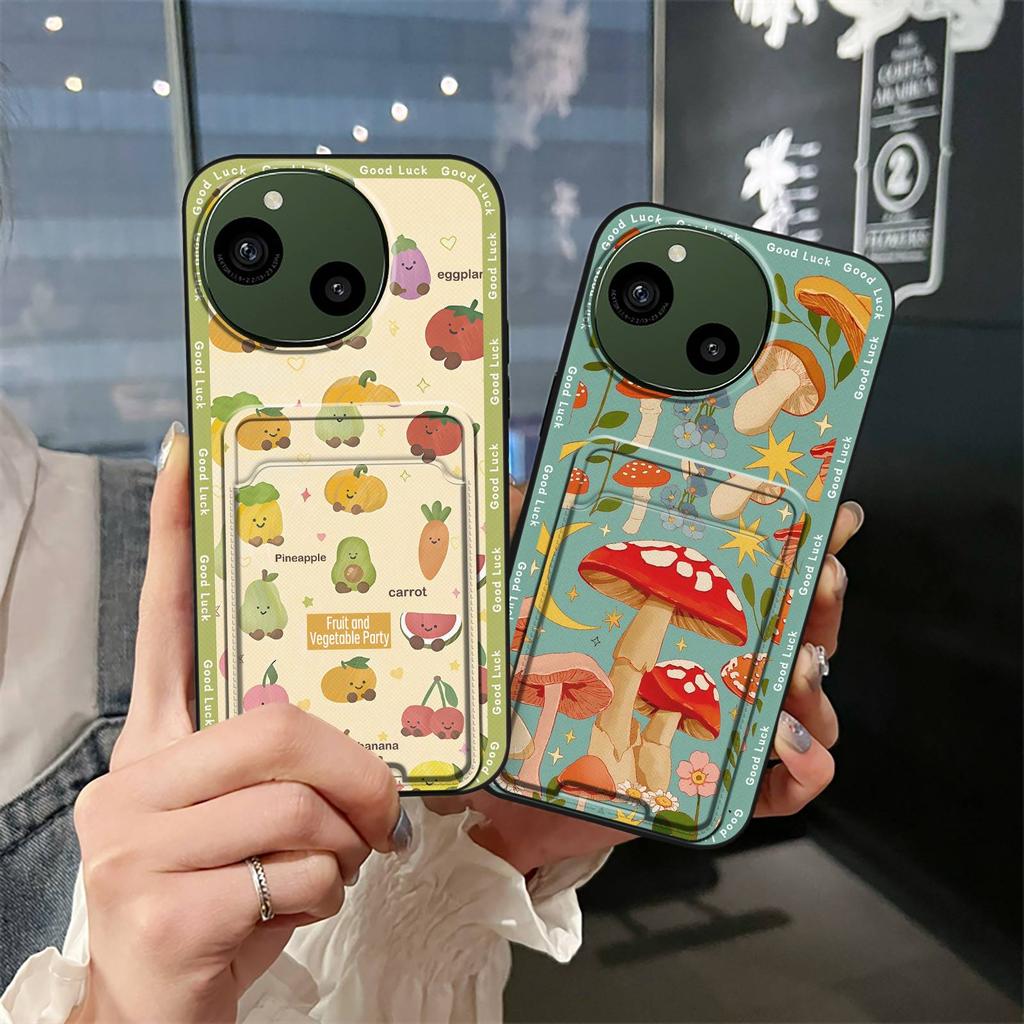 Shockproof Durable Phone Case For Sharp Aquos R9/SH-51E Cute Fashion Design Card Bag Full Wrap Anti-dust Soft Case Cover