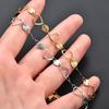 Dainty Stainless Steel Link Round Embossed Neck Chain Heart Necklace for Women Men Minimalist Gold Color Choker Metal Jewelry