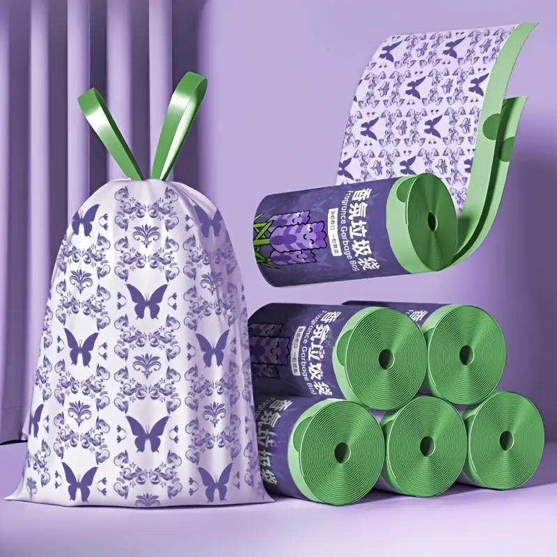 38/45/50PCS Purple Household Thickened Drawstring Garbage Bag Portable Automatic Closing Disposable Garbage Bag Kitchen