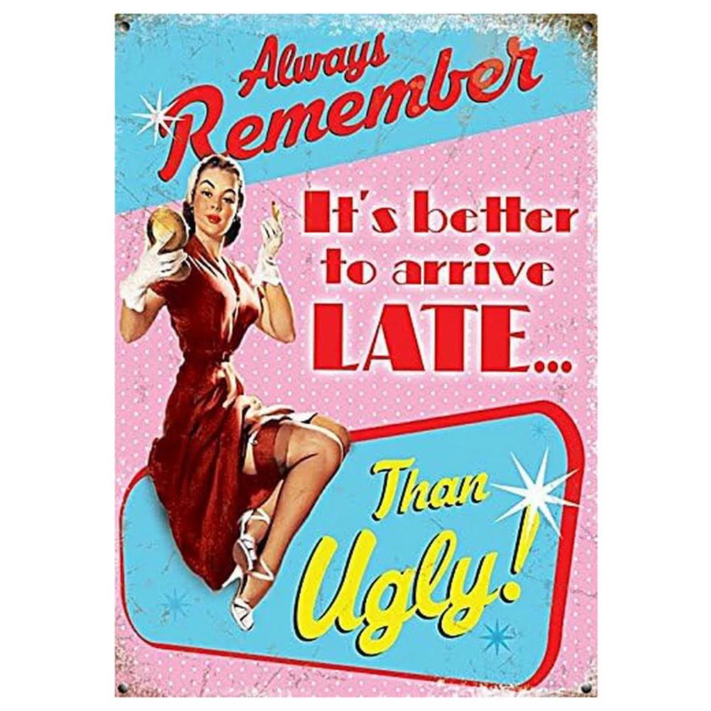 Винтажные металлические знаки Pinup Girls Настенный декор для ванной комнаты Прачечная Мужская пещера Домашние бары Гараж Кафе Клубы Ретро-плакаты Табличка