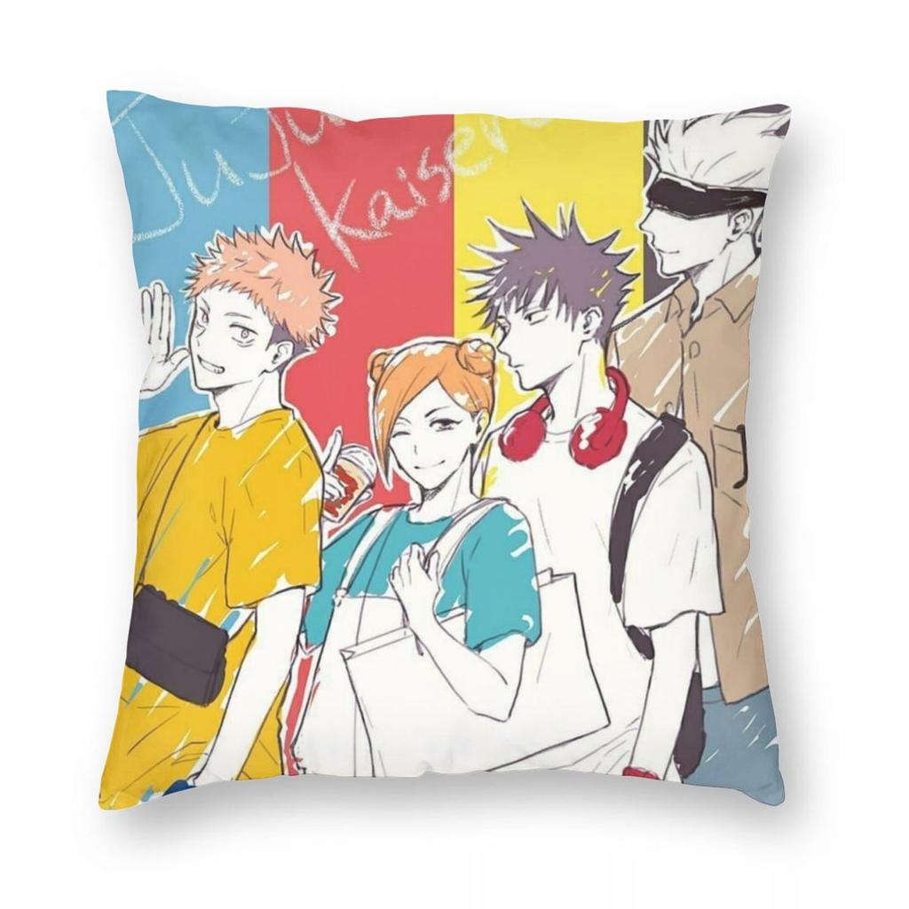 Чехол для подушки с принтом из аниме Jujutsu Kaisen, полиэстер, декоративная наволочка JJK Manga, для дома, квадратный 40x40 см
