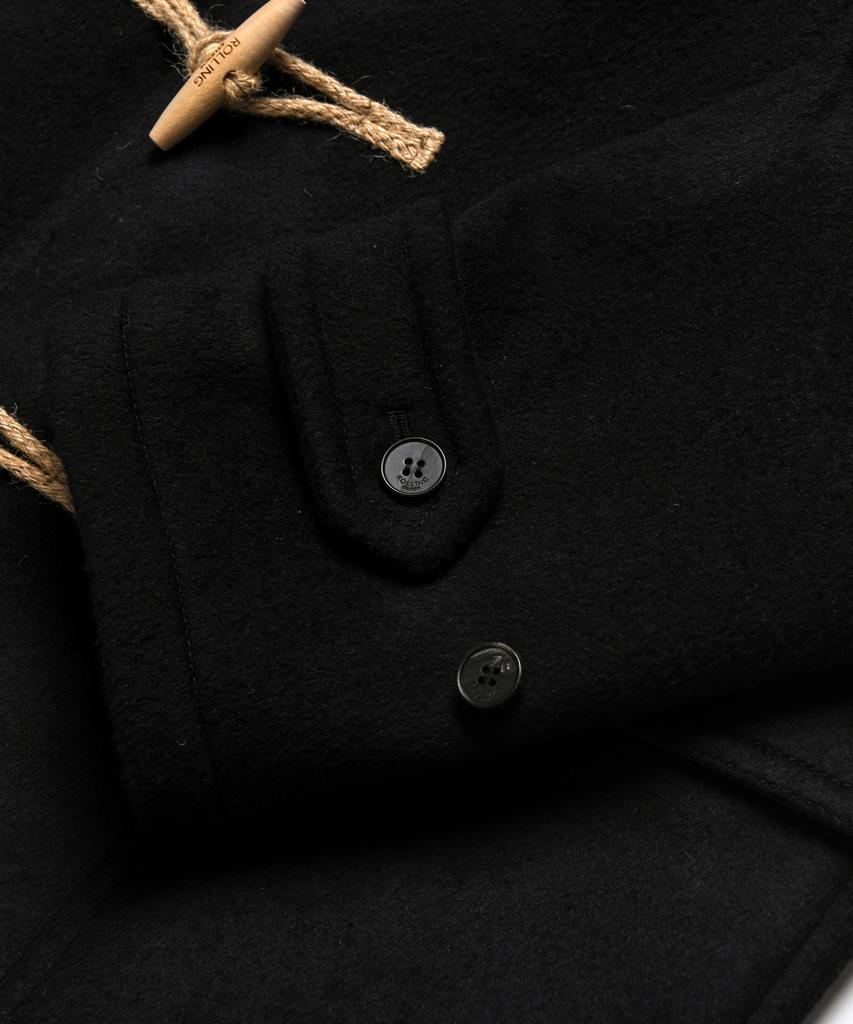 Rollingstudios Hooded Wool Felt Duffle Coat Black