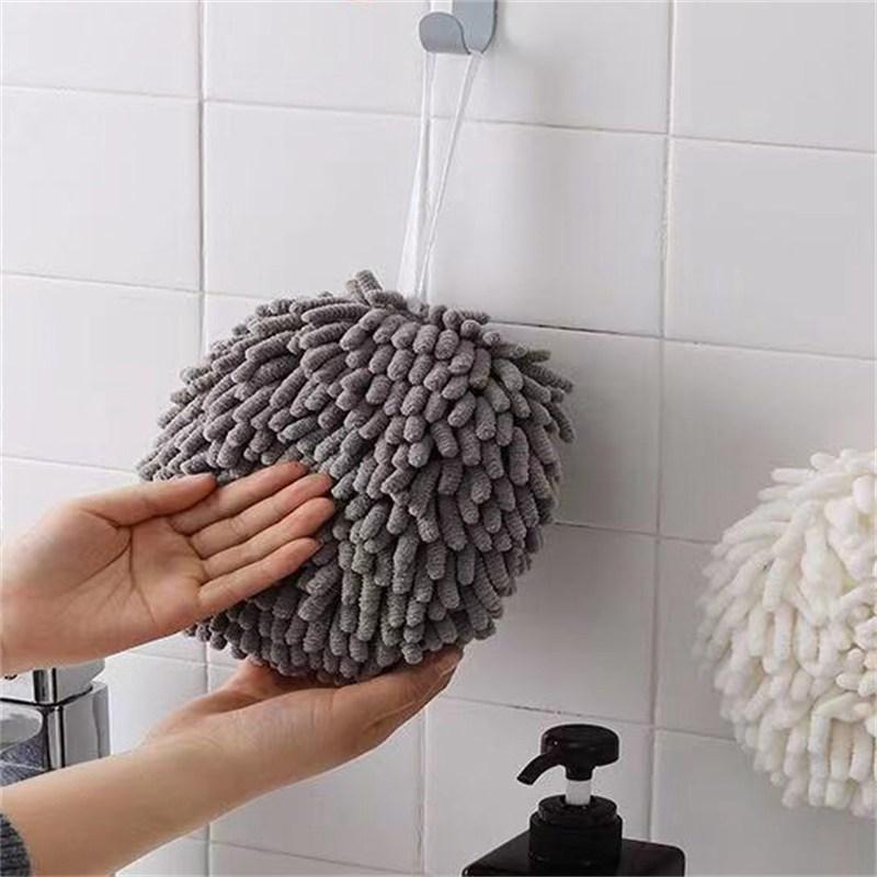 Утолщенные мягкие плюшевые принадлежности, мячик для полотенец, кухонное полотенце для ванной комнаты, быстросохнущее подвесное полотенце