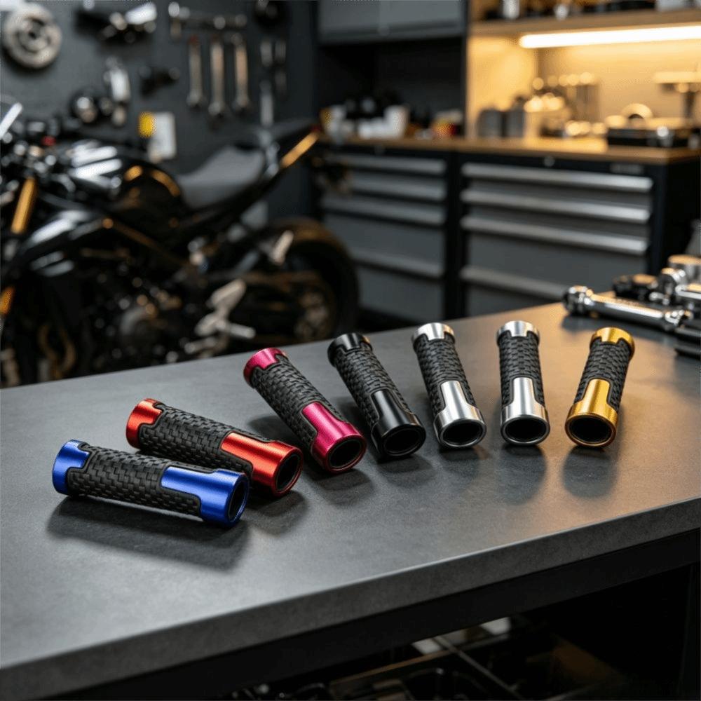 CNC Aluminum Moto Handlebars Grip Rubber Moto Handle Grip Motorcycle Modification