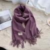 Winter Women Scarf Female Luxury Brand Scarves Lady Tassel Bandana Women Solid Shawl