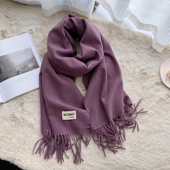 Winter Women Scarf Female Luxury Brand Scarves Lady Tassel Bandana Women Solid Shawl