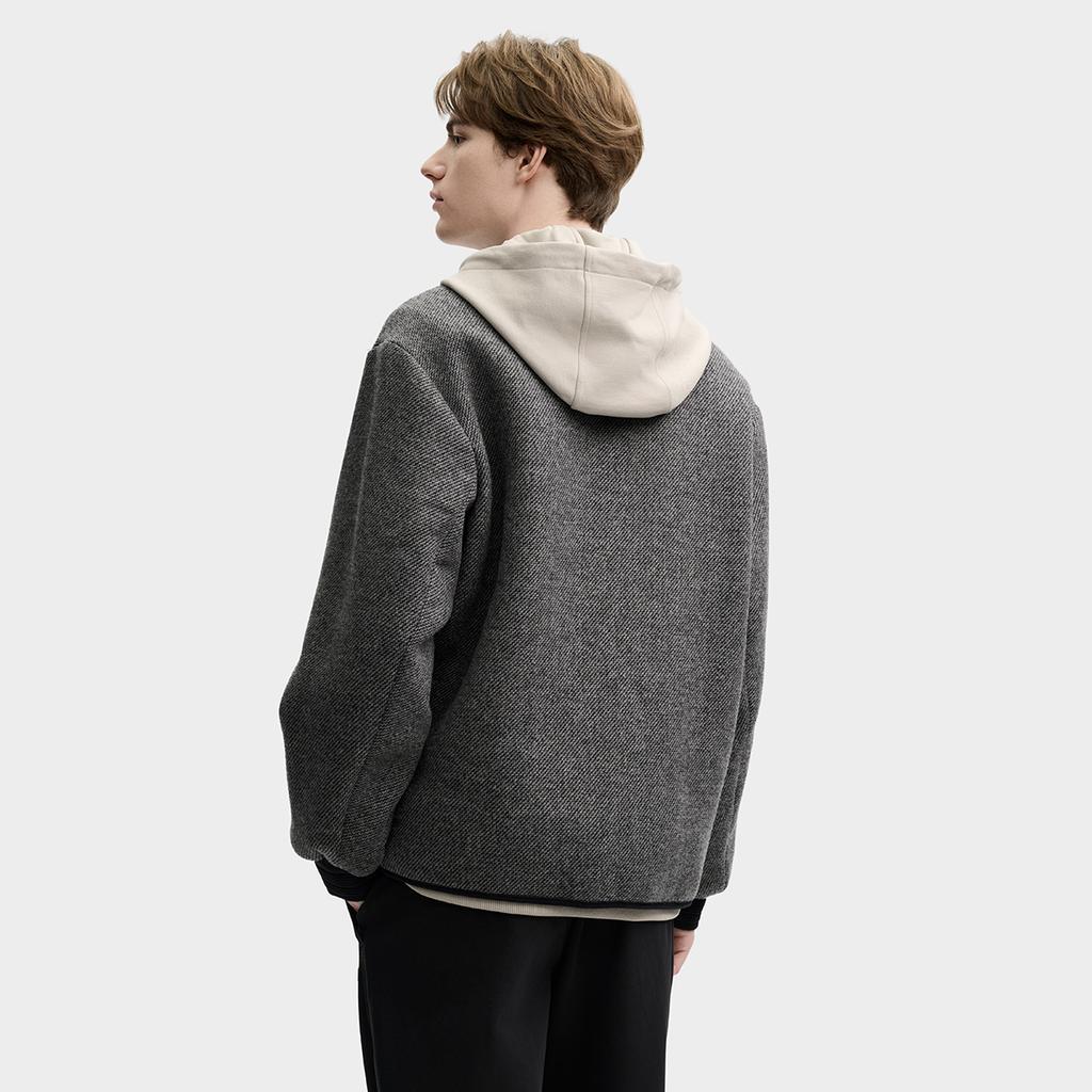 Fila Современное наследие Повседневная свободная куртка с капюшоном Мужские куртки Светло-серый F11M518703F-ZB