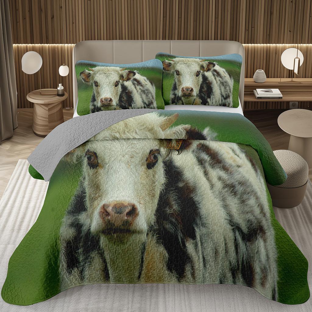 Милый плед с молочной коровой, мультяшное покрывало с дикой природой, твин, кинг, квилт с принтом западных сельскохозяйственных животных, набор для детей, мальчиков, девочек, для декора спальни