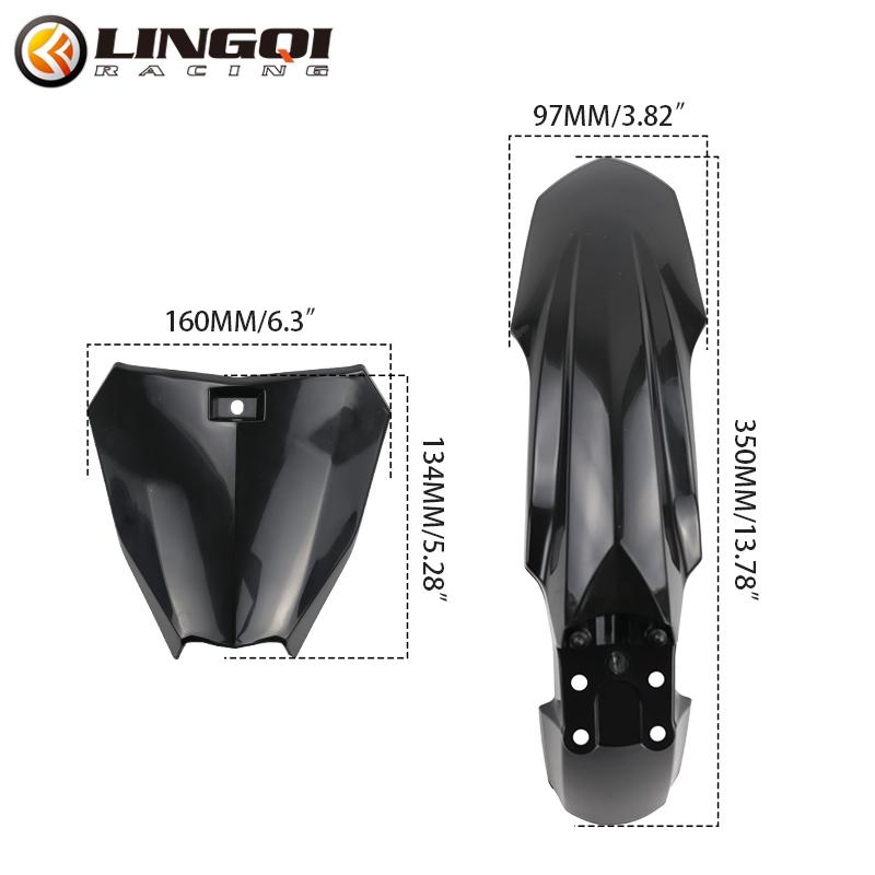 LINGQI RACING Мотоциклетное переднее крыло с креплением номерного знака для 49cc Мини-кроссового питбайка Детского мотокросса Минимото