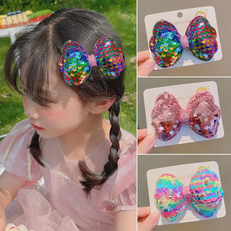 Children's Korean Sequin Bow Hairpin - Baby & Girl Hair Accessory