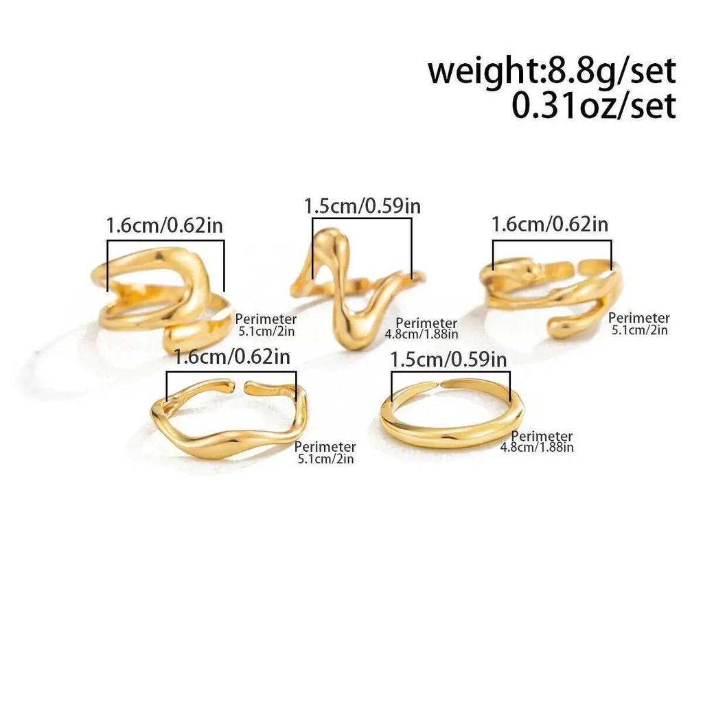 SHIXIN 5Pcs Creative Adjustable Toe Rings Set for Women Simple Minimal Open Toe Ring Summer Beach Foot Jewelry Accessorie Gifts