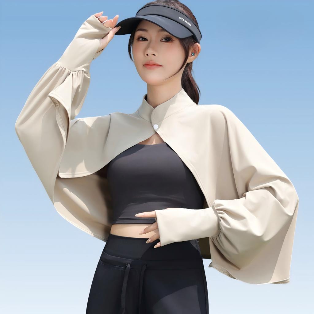 Women's Summer Loose Fit Ice Silk Sun Protection Cape with UPF 50