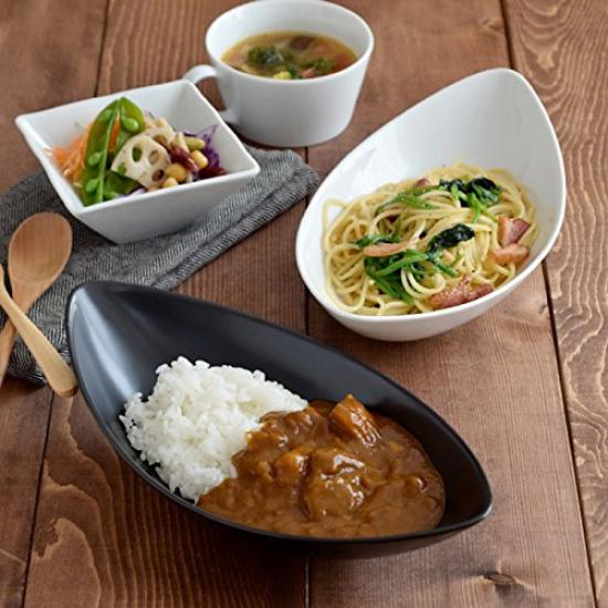 East CAFE Leaf Set of Curry Cafe Tableware Bowls, 27cm, 2, Dishes, Tableware, Western-Style (White)