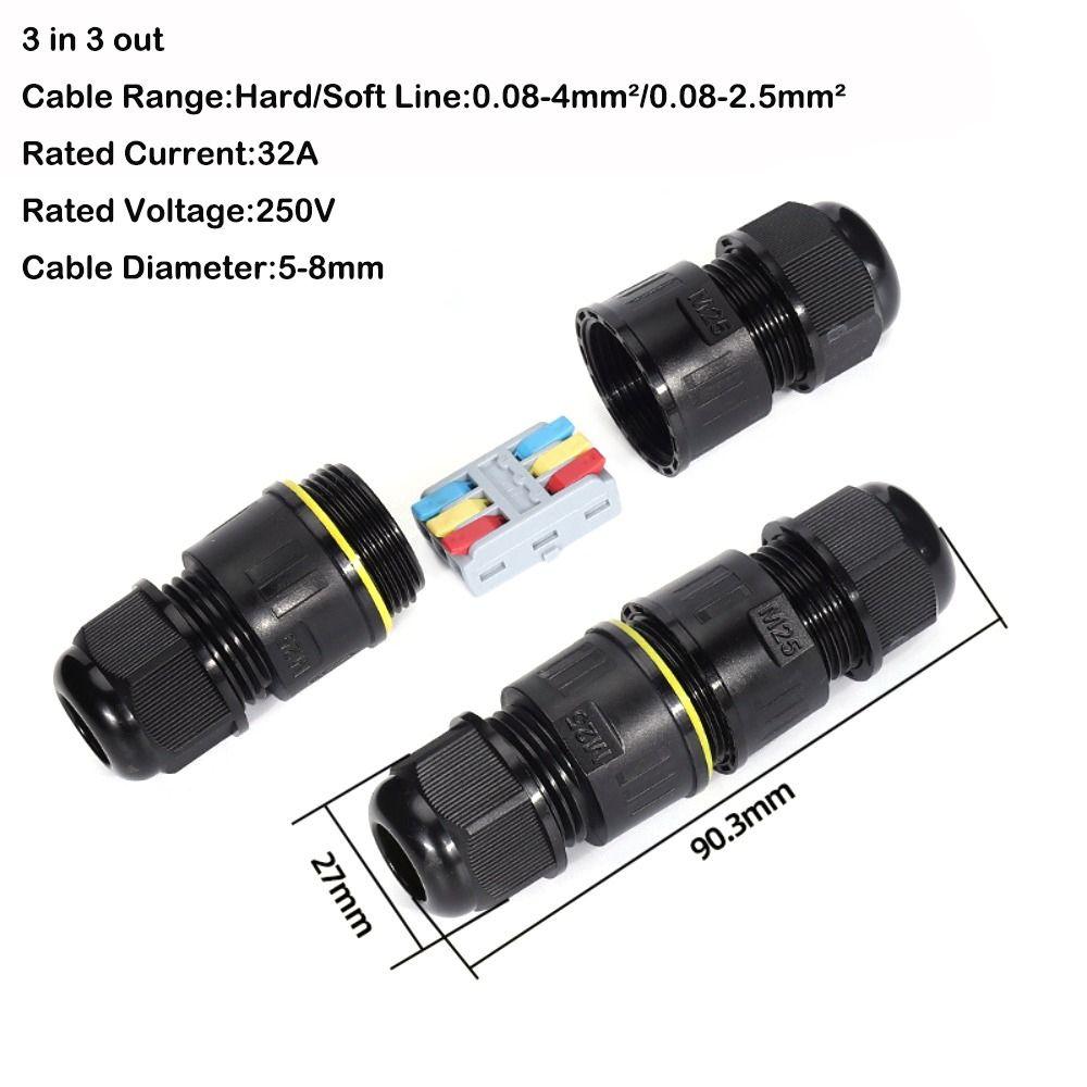 Водонепроницаемый быстрый проводной соединитель IP68 Прямая электрическая клеммная колодка Кабельный соединитель Уличный
