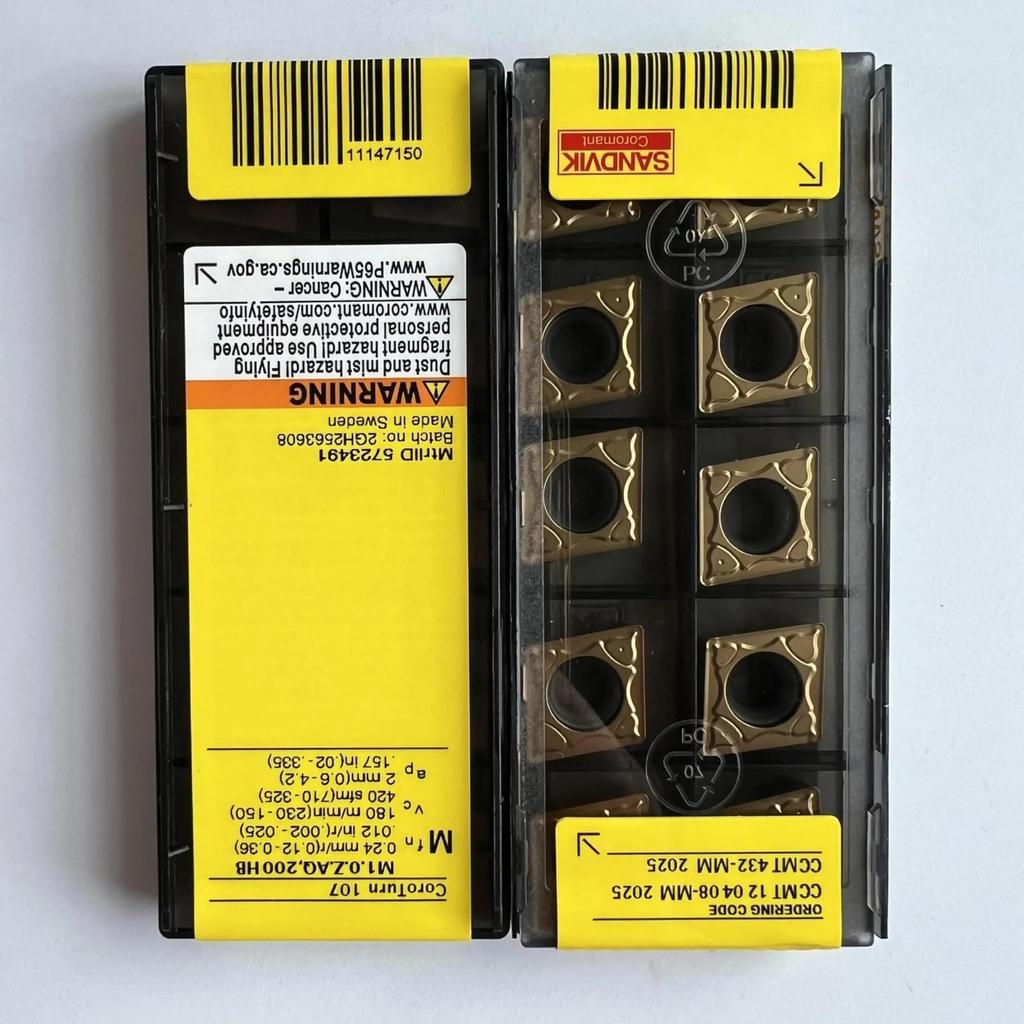 Original Sandvik / CCMT120408-MM 2025 / CNC Lathe Carbide Blade 10 PCS