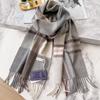 100 Mountain Cashmere Scarf Shawl Men's Winter Color Men's Plaid Light Luxury Trendy Warm Dad Scarf