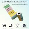 56x30mm Color Label Sticker Printing Paper,7 Colorful Continues 52x30mm Labels, BPA Free,Waterproof,Oil-proof,Long-term Storage,Tear-resistance