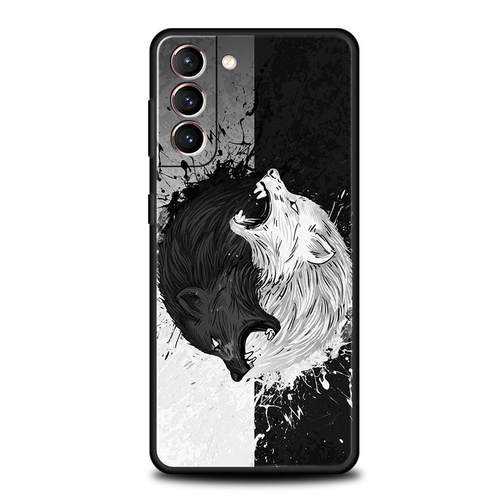 Чехол "Луна Воющий Волк" для Samsung Galaxy S24 S23 S22 S20 S21 FE Ultra S24 S23 S10 S10E S9 S8 Plus 5G Силиконовый Чехол для Телефона Capas