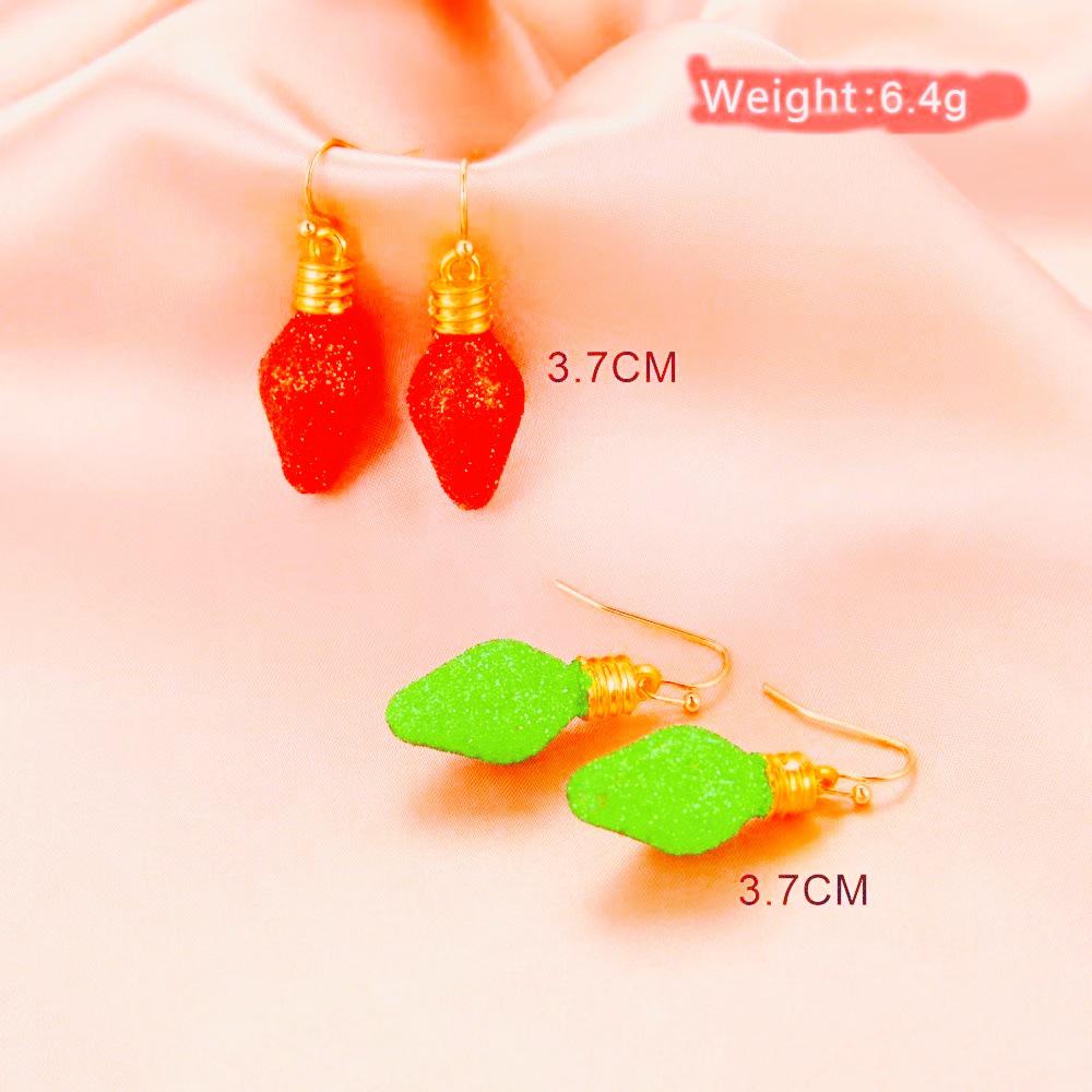 Трансграничные геометрические серьги-лампочки на рождественскую тематику