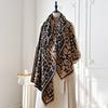 New Elegance Women Leopard Print Scarf  Winter Warmer Pashmina Two-Sided Scarves Female Shawls Thick Blanket Wraps Foulard