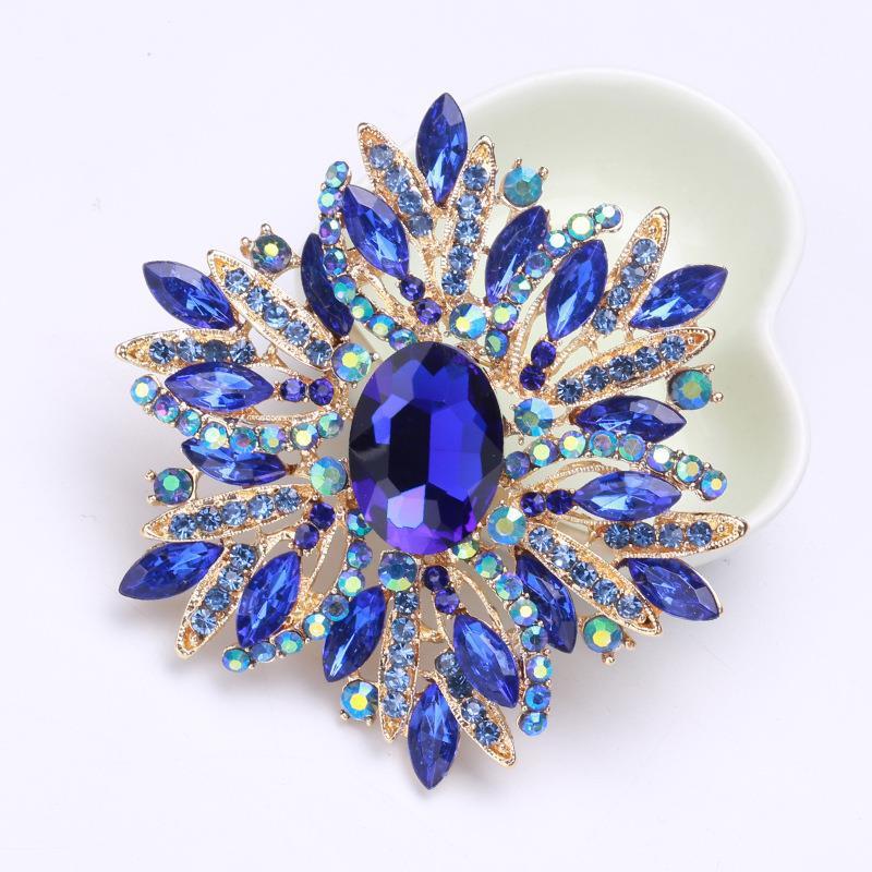 Винтажная геометрическая брошь из сплава с кристаллами для женщин, модный аксессуар