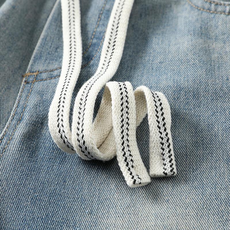 Мужские американские ретро джинсы с эластичной талией, свободные, с широкими штанинами