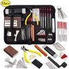 Набор инструментов для гитары из 74 предметов с сумкой для переноски, инструменты для ремонта, линейка для струн, напильник для гитары, штифты для бриджа гитары укулеле