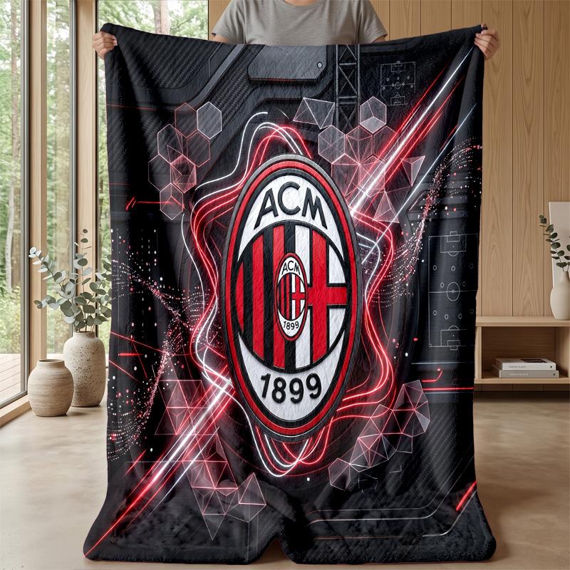 AC Milan Theme blanket Soft Flannel Blanket Plush Throw Blanket Cozy Sofa Bed Blanket for Home Decor