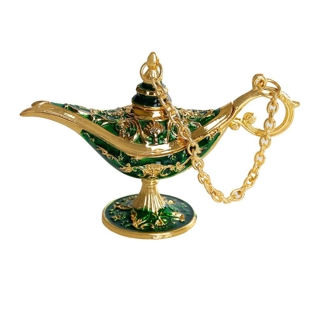 Классическая европейская винтажная полая легенда Алладин Джинн Лампа Курильницы для благовоний Металлическая лампа желаний Миниатюрные фигурки Домашний декор