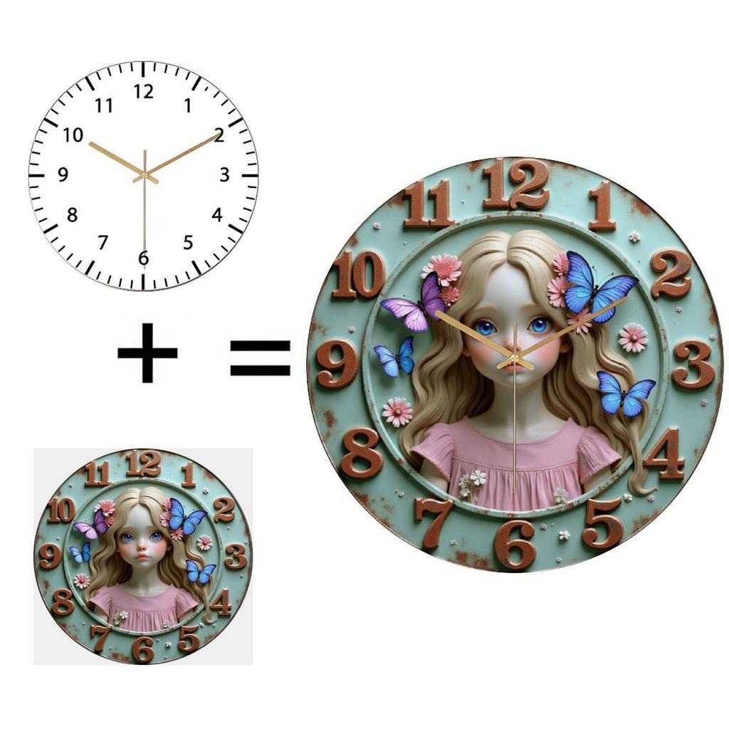 30x30cm Round Wall Clock with Luminous Hands for Easy Reading in Low Light