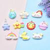 Мультяшный брелок-подвеска Облачко и Радуга - Милый блестящий аксессуар из смолы