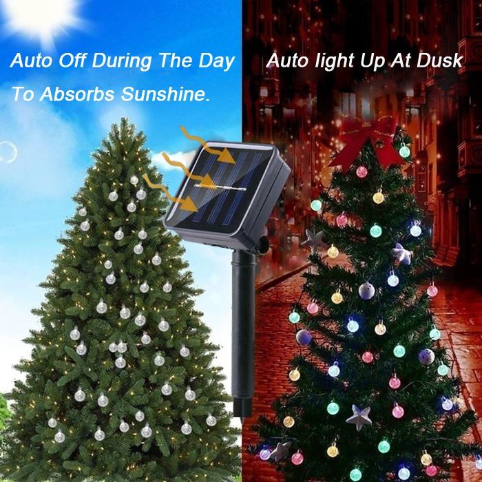 50/100 светодиодов, хрустальный шар, водонепроницаемые солнечные уличные гирлянды, гирлянды на солнечной энергии, сказочные гирлянды для наружного сада, двора, дома, патио