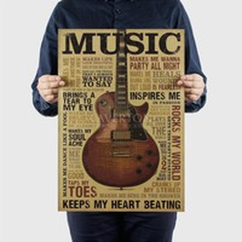 Retro Style Music Guitar Wall Posters Retro Bar Decor Room Decor Wall Decoration