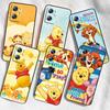 Винни Пух милый аниме для OPPO Find X6 X5 X3 A54S A5 A94 A16 A53S A57 A74 A72 A98 A78 A96 A9 5G черный мягкий чехол для телефона