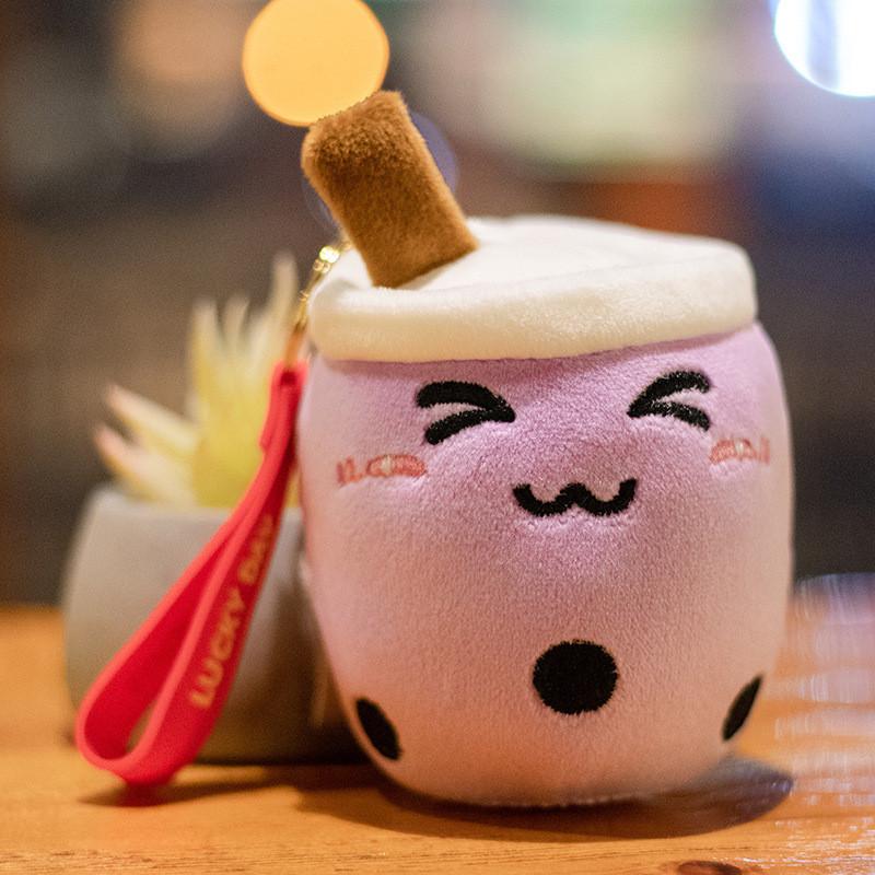 Tea Milk Cup Plush Keychain Cute Bag Pendant Cartoon Doll Kids Gift Birthday