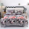 3Pcs Polyester Printed Floral Soft Skin-Friendly Quilt Cover Three-Piece Set (One Quilt Cover Plus Two Pillowcases) Suitable
