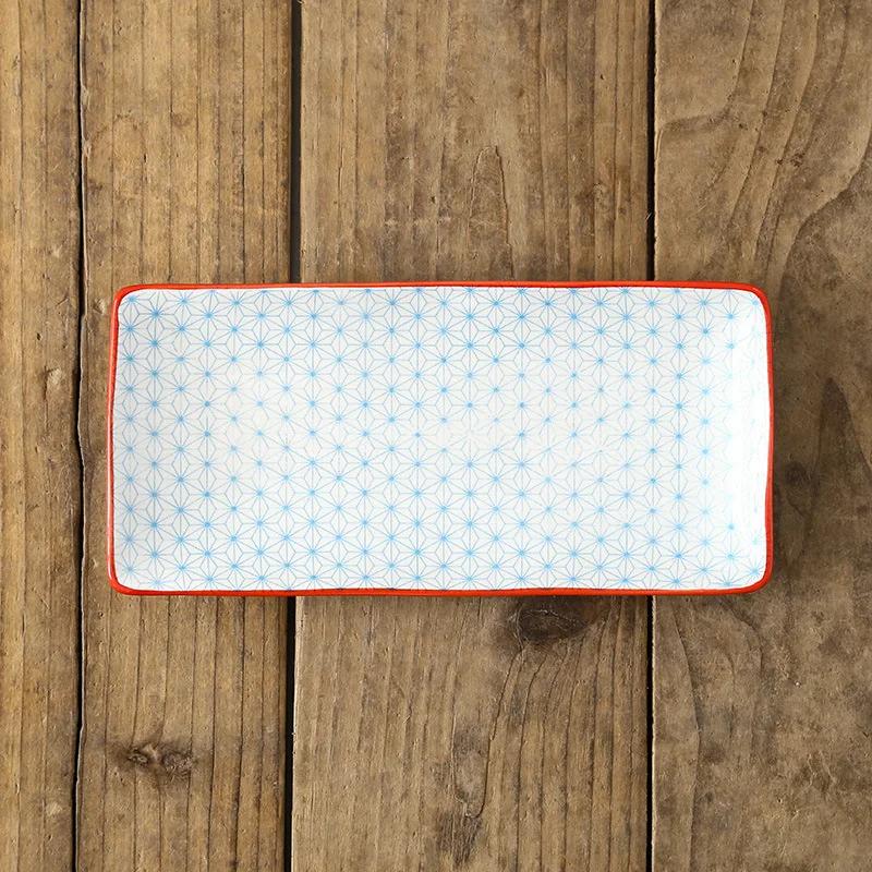 Керамическая посуда в креативном скандинавском стиле для ресторана, прямоугольная тарелка для суши и фруктов, для домашних закусок, мелкая плоская тарелка для основного блюда