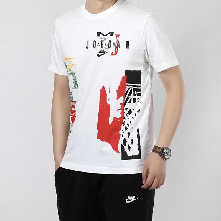 Мужская футболка с короткими рукавами и принтом граффити Air Jordan Sport Dna Ss20, белые CJ6224-100