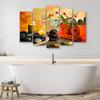 Five piece picture canvas print Stones Zen Flower