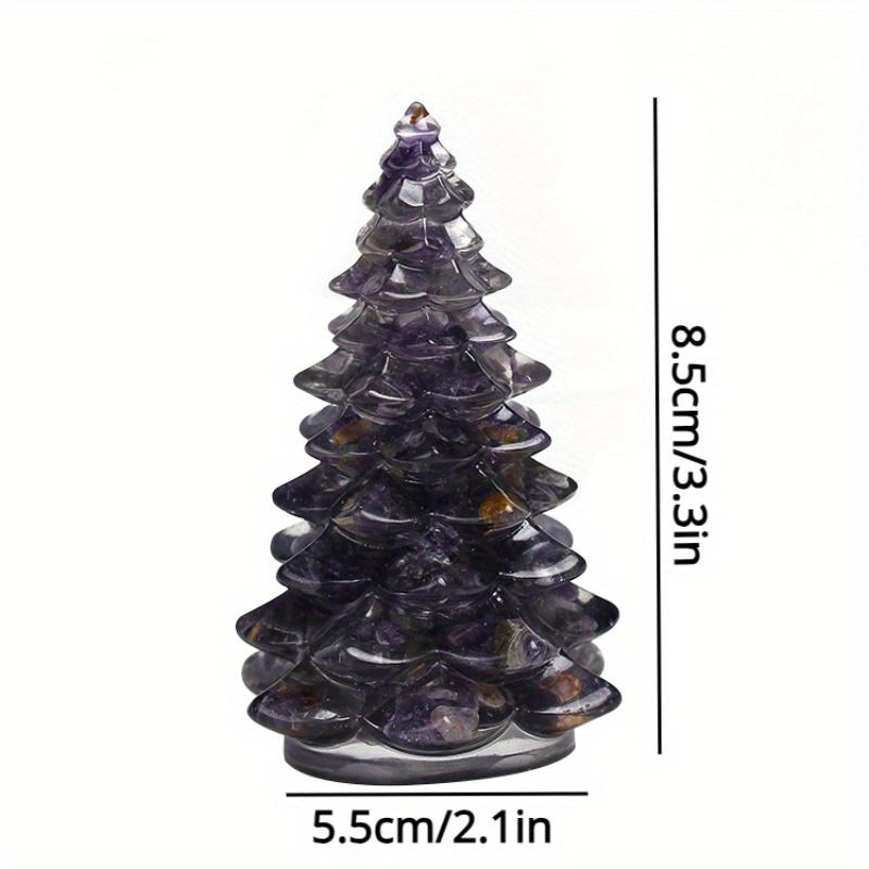 1Pc Natural Stone Crystal Resin Christmas Tree For Home Decor, Bring Good Luck, Healing, And Energy Balance