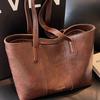 Casual Contrasting Color Large-capacity Bag Women's 2025 Summer New Shoulder Bag High-end Texture Commuter Foreign Tote Bag