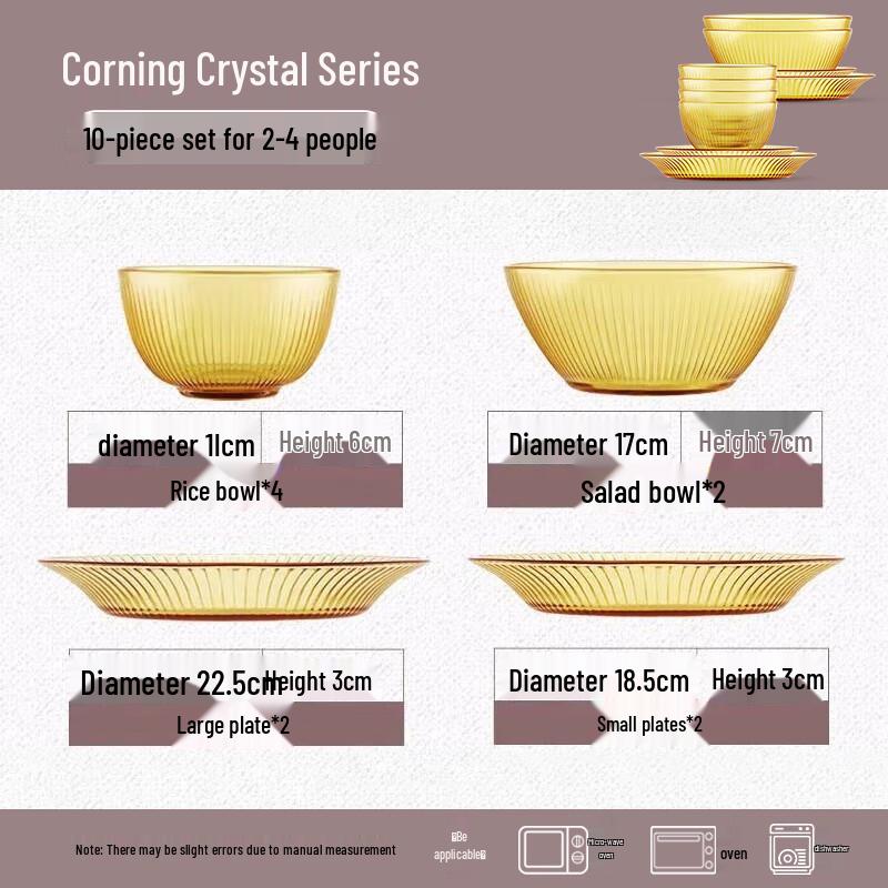 Corning Jingzhi 10-Piece Heat-Resistant Glass Dinnerware Set
