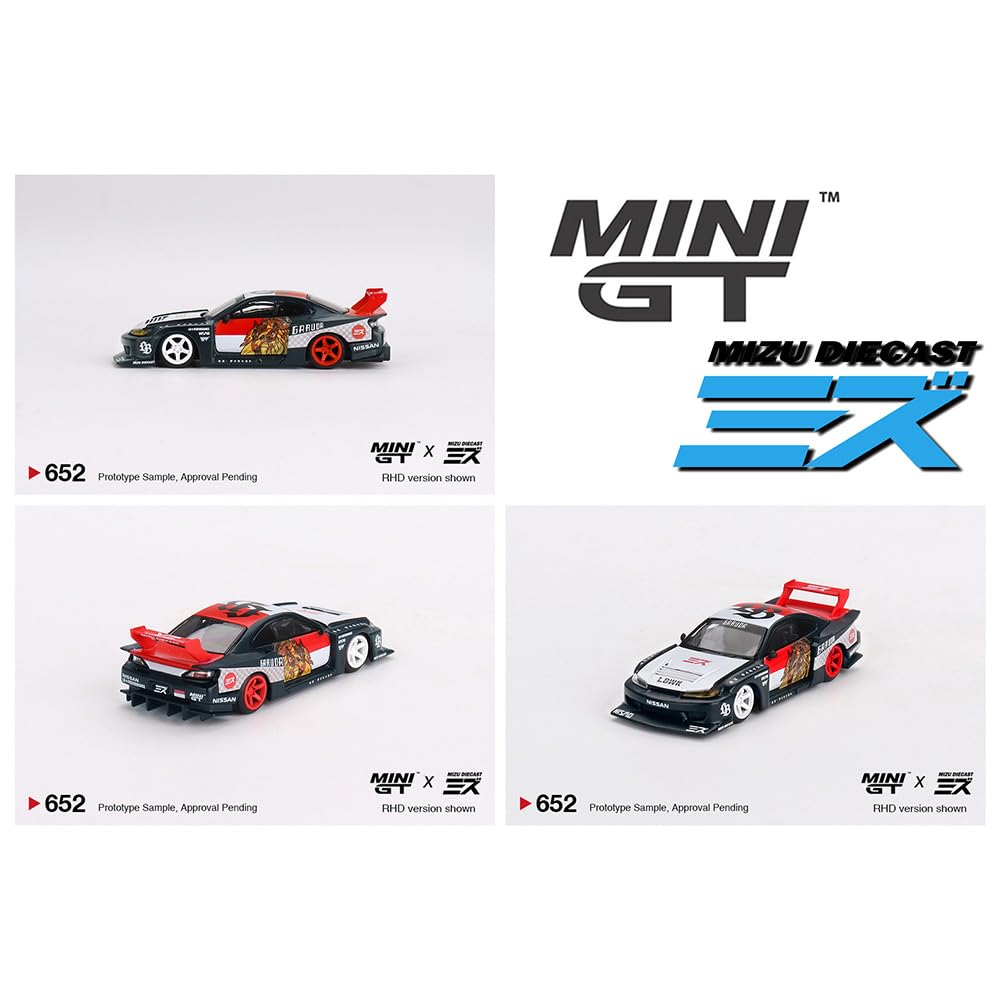 MINI GT Масштаб 1:64 LB-SUPER SILHOUETTE S15 SILVIA “GARUDA” MIZU Литой металл