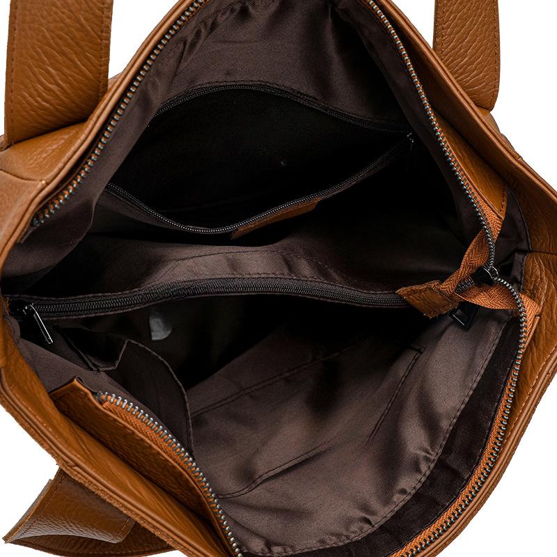 Женская сумка Новая женская сумка через плечо Повседневная сумка из коровьей кожи с верхним слоем Большая вместимость Мягкая женская сумка из кожи