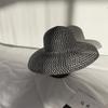 Retro Round Straw Hat Ladies Sun Hat Travel Vacation Sun Hat Retro Ladies Beach Hat Black and White