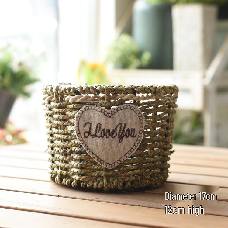 Пасторальная скандинавская плетеная цветочная корзина-сумка для композиций из сухоцветов и горшка с суккулентом