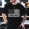 Fathers Day Gift Tshirt Best Dad Ever T Shirts Vintage Flag Print Design Casual Tops Cool Dad Life Tshirt Unisexs Clothing